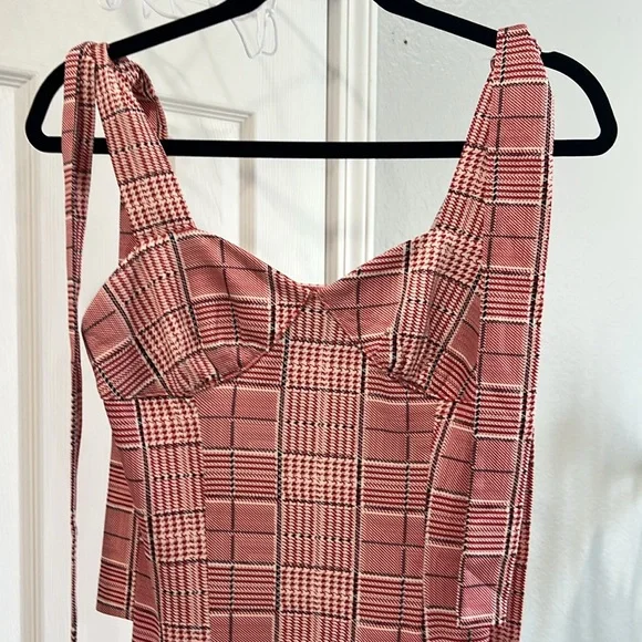 En Saison (Anthropologie) red check/houndstooth pattern - EUC - size XS